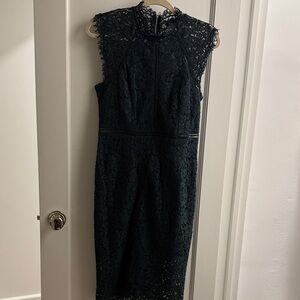 Bardot Elegant Dark Green Lace Midi Dress